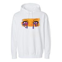 Crying Colorful Tears Sad Eyes Garment-Dyed Fleece Hoodie