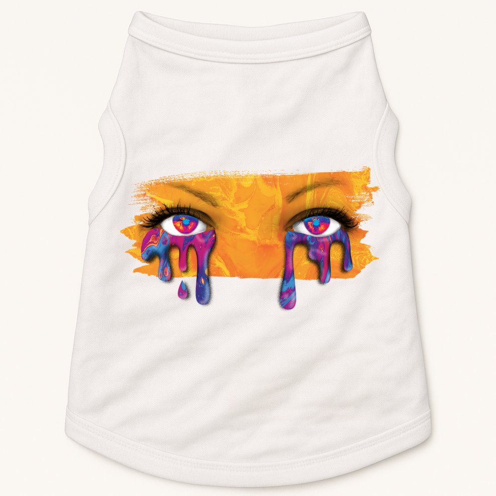 Crying Colorful Tears Sad Eyes Doggie Tank