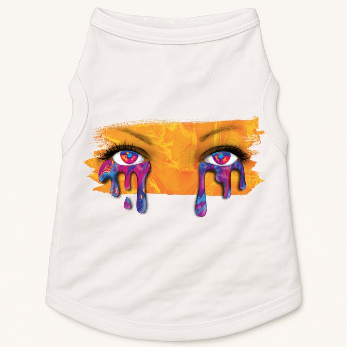 Crying Colorful Tears Sad Eyes Doggie Tank