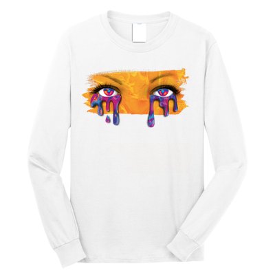 Crying Colorful Tears Sad Eyes Long Sleeve Shirt