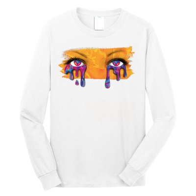 Crying Colorful Tears Sad Eyes Long Sleeve Shirt