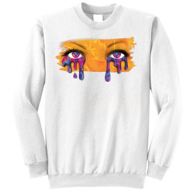 Crying Colorful Tears Sad Eyes Sweatshirt