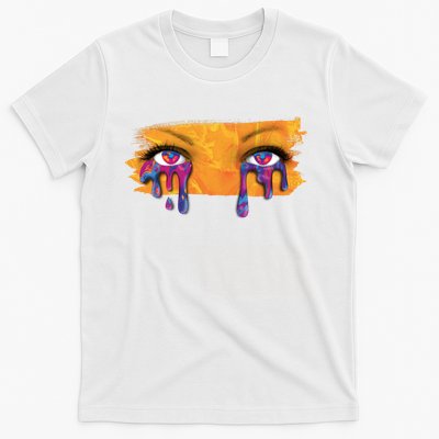 Crying Colorful Tears Sad Eyes T-Shirt