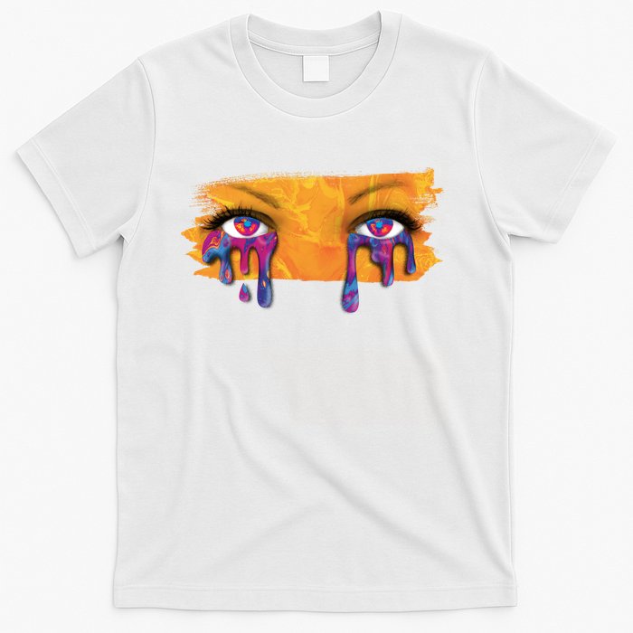 Crying Colorful Tears Sad Eyes T-Shirt