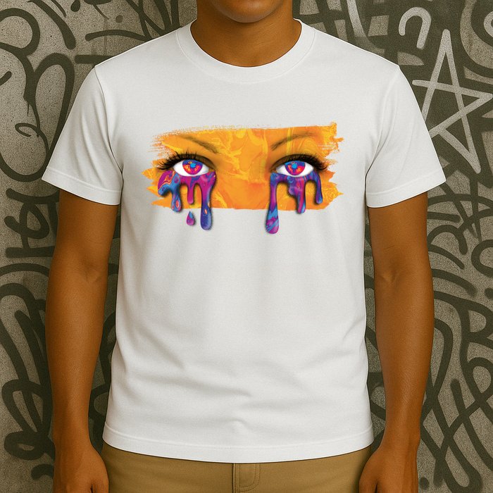 Crying Colorful Tears Sad Eyes T-Shirt