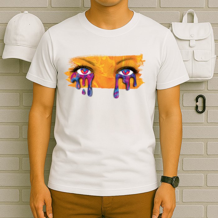 Crying Colorful Tears Sad Eyes T-Shirt