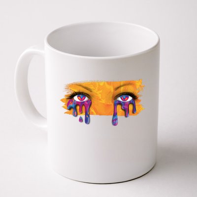 Crying Colorful Tears Sad Eyes Mug