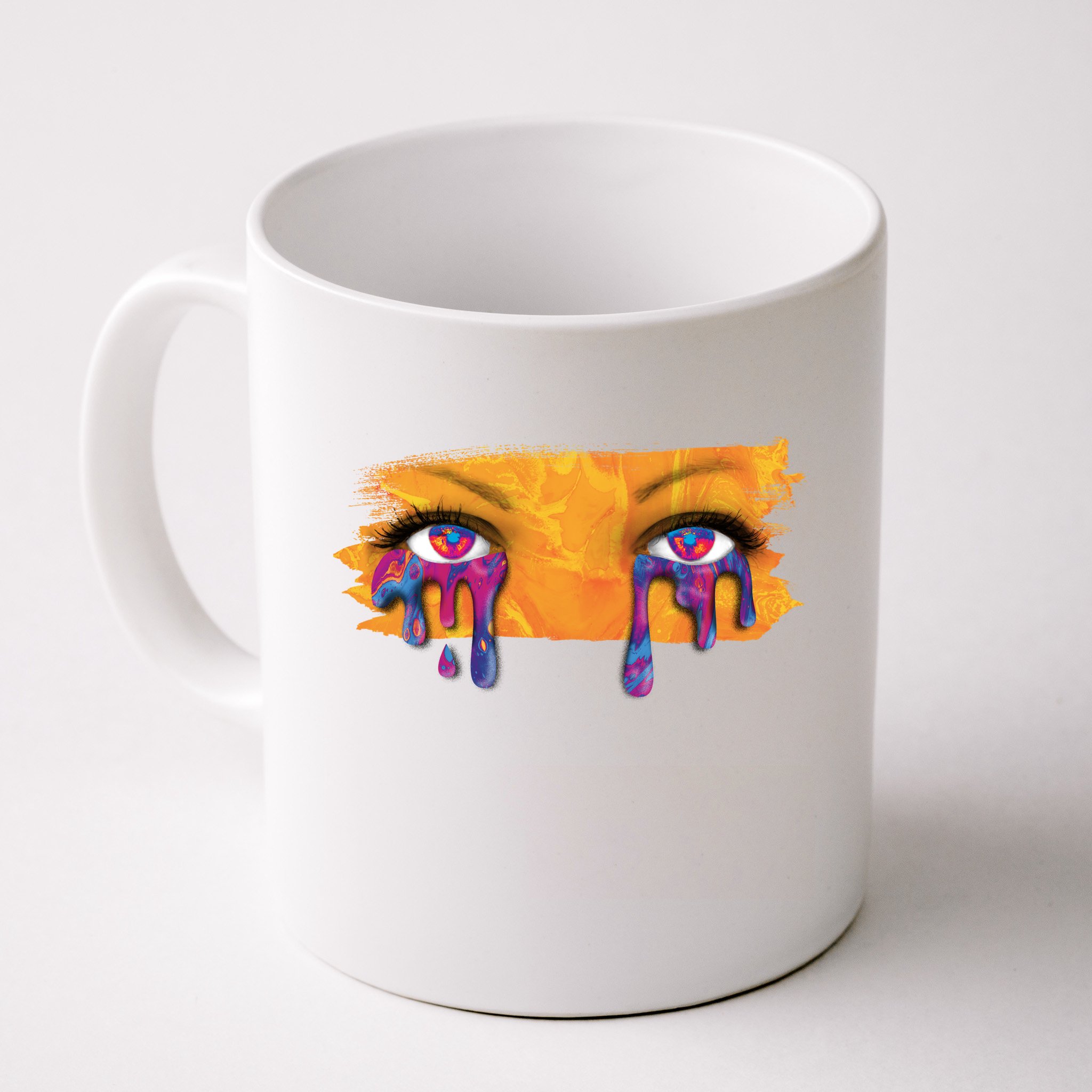 Crying Colorful Tears Sad Eyes Mug