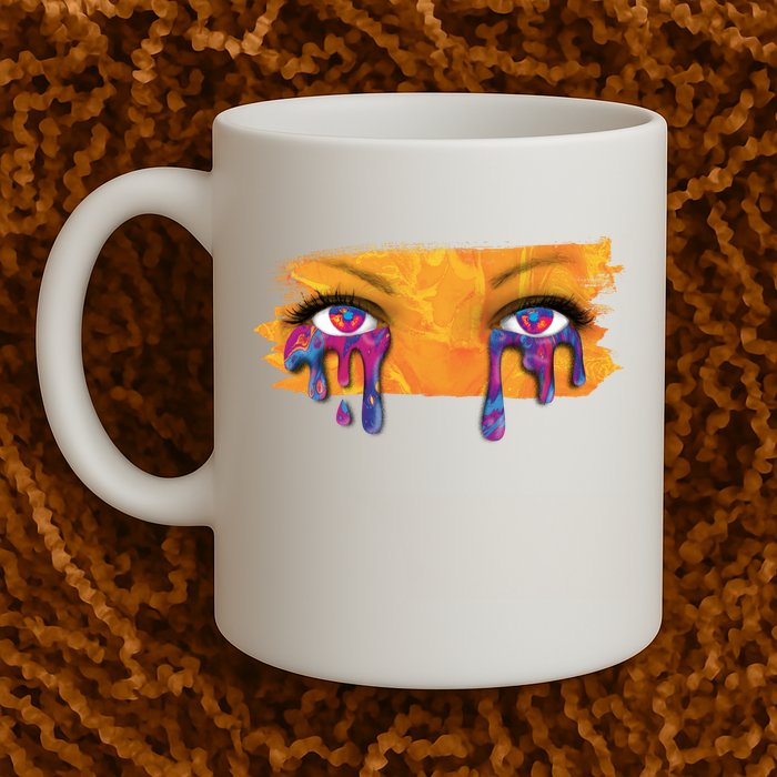 Crying Colorful Tears Sad Eyes Mug
