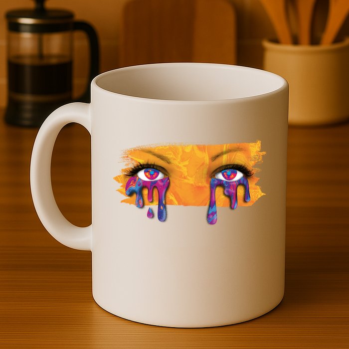 Crying Colorful Tears Sad Eyes Mug