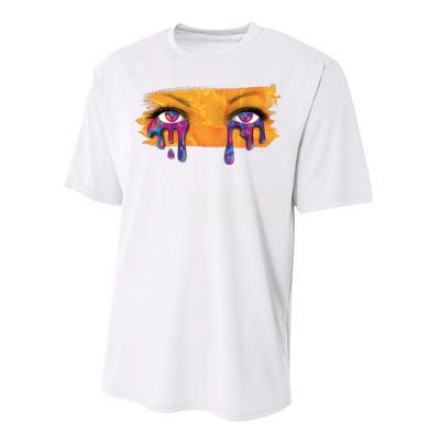 Crying Colorful Tears Sad Eyes Performance Sprint T-Shirt