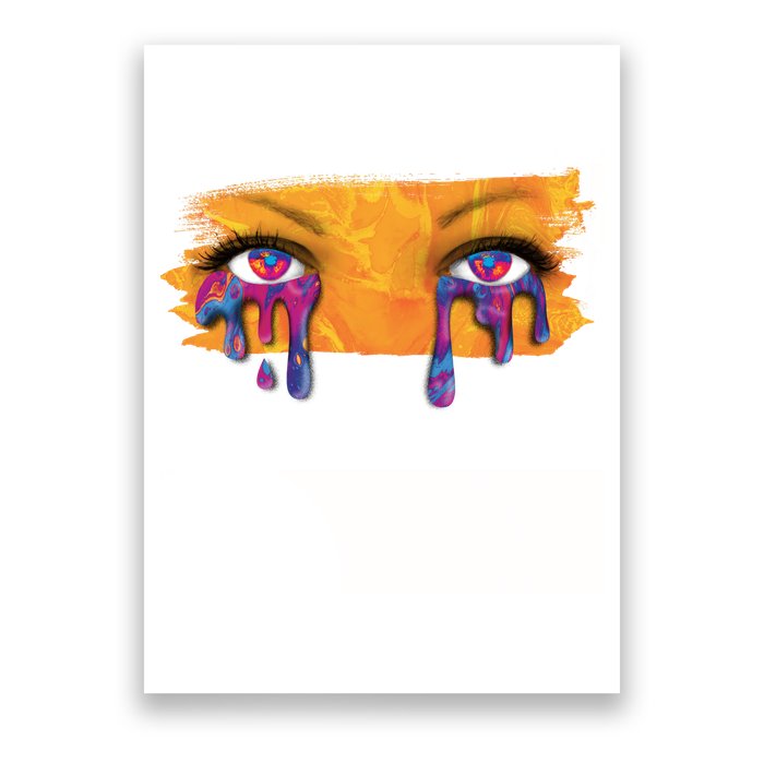 Crying Colorful Tears Sad Eyes Poster