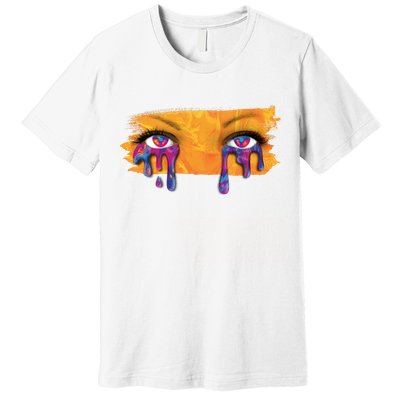 Crying Colorful Tears Sad Eyes Premium T-Shirt