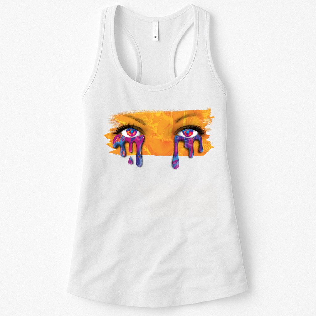 Crying Colorful Tears Sad Eyes Womens Tank Top