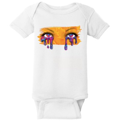 Crying Colorful Tears Sad Eyes Baby Bodysuit