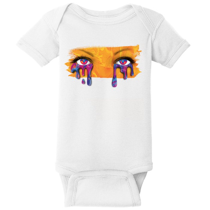 Crying Colorful Tears Sad Eyes Baby Bodysuit
