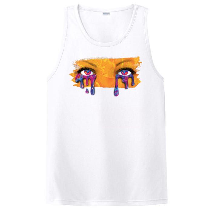 Crying Colorful Tears Sad Eyes PosiCharge Competitor Tank