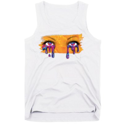 Crying Colorful Tears Sad Eyes Tank Top