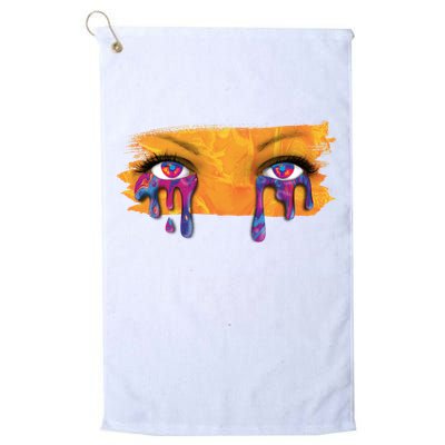 Crying Colorful Tears Sad Eyes Golf Towel