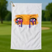 Crying Colorful Tears Sad Eyes Golf Towel