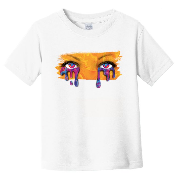Crying Colorful Tears Sad Eyes Toddler T-Shirt