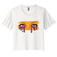 Crying Colorful Tears Sad Eyes Crop Top