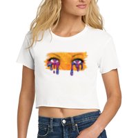 Crying Colorful Tears Sad Eyes Crop Top
