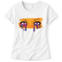 Crying Colorful Tears Sad Eyes Womens T-Shirt