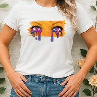 Crying Colorful Tears Sad Eyes Womens T-Shirt
