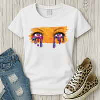Crying Colorful Tears Sad Eyes Womens T-Shirt