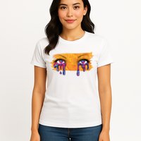 Crying Colorful Tears Sad Eyes Womens T-Shirt