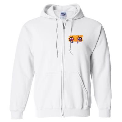 Crying Colorful Tears Sad Eyes Full Zip Hoodie