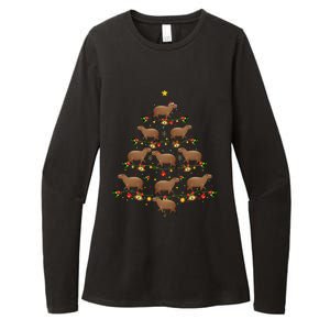 Capybara Christmas Tree Gift Funny Christmas Capybara Womens CVC Long Sleeve Shirt