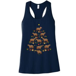 Capybara Christmas Tree Gift Funny Christmas Capybara Women's Racerback Tank