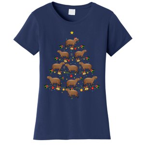 Capybara Christmas Tree Gift Funny Christmas Capybara Women's T-Shirt