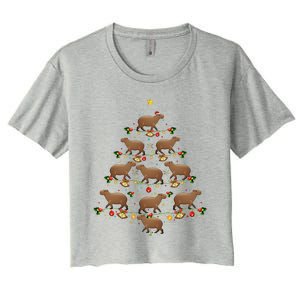 Capybara Christmas Tree Gift Funny Christmas Capybara Women's Crop Top Tee