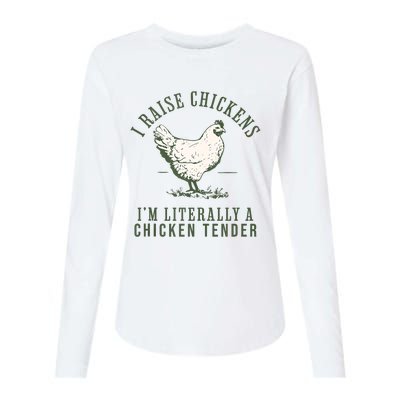 Cool Chicken Tender Art Poultry Chicken Farmer Womens Cotton Relaxed Long Sleeve T-Shirt