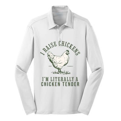 Cool Chicken Tender Art Poultry Chicken Farmer Silk Touch Performance Long Sleeve Polo