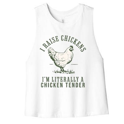 Cool Chicken Tender Art Poultry Chicken Farmer Women's Racerback Cropped Tank