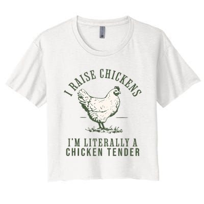 Cool Chicken Tender Art Poultry Chicken Farmer Women's Crop Top Tee