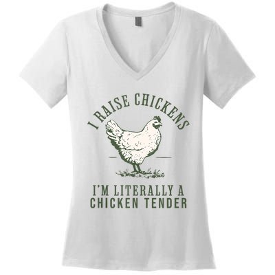 Cool Chicken Tender Art Poultry Chicken Farmer Women's V-Neck T-Shirt