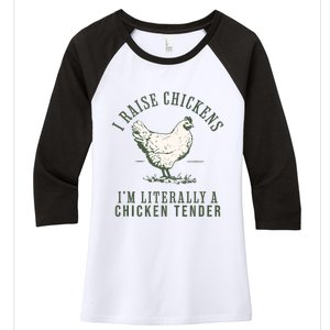 Cool Chicken Tender Art Poultry Chicken Farmer Women's Tri-Blend 3/4-Sleeve Raglan Shirt