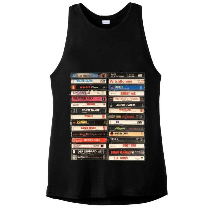 Classic Cassette Tape 1970s 1980s 1990s Ladies PosiCharge Tri-Blend Wicking Tank