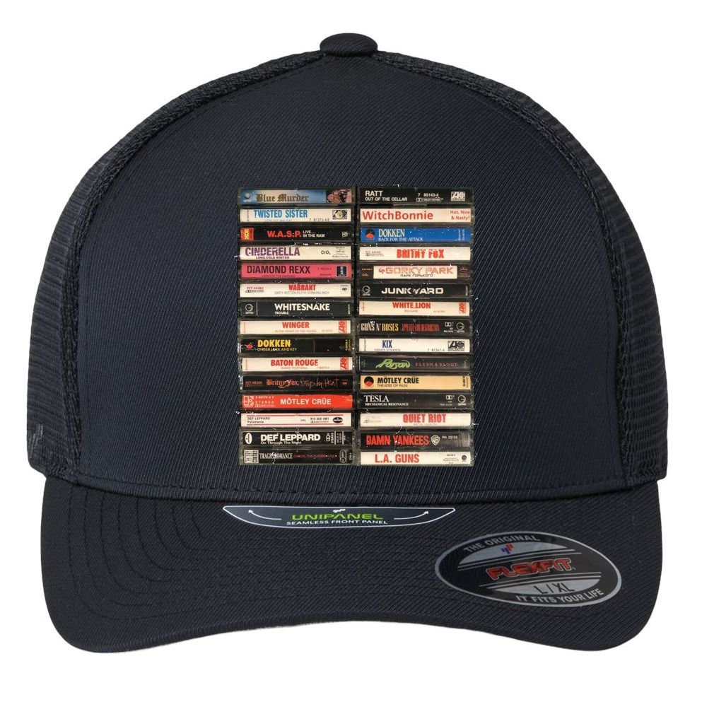 Classic Cassette Tape 1970s 1980s 1990s Flexfit Unipanel Trucker Cap
