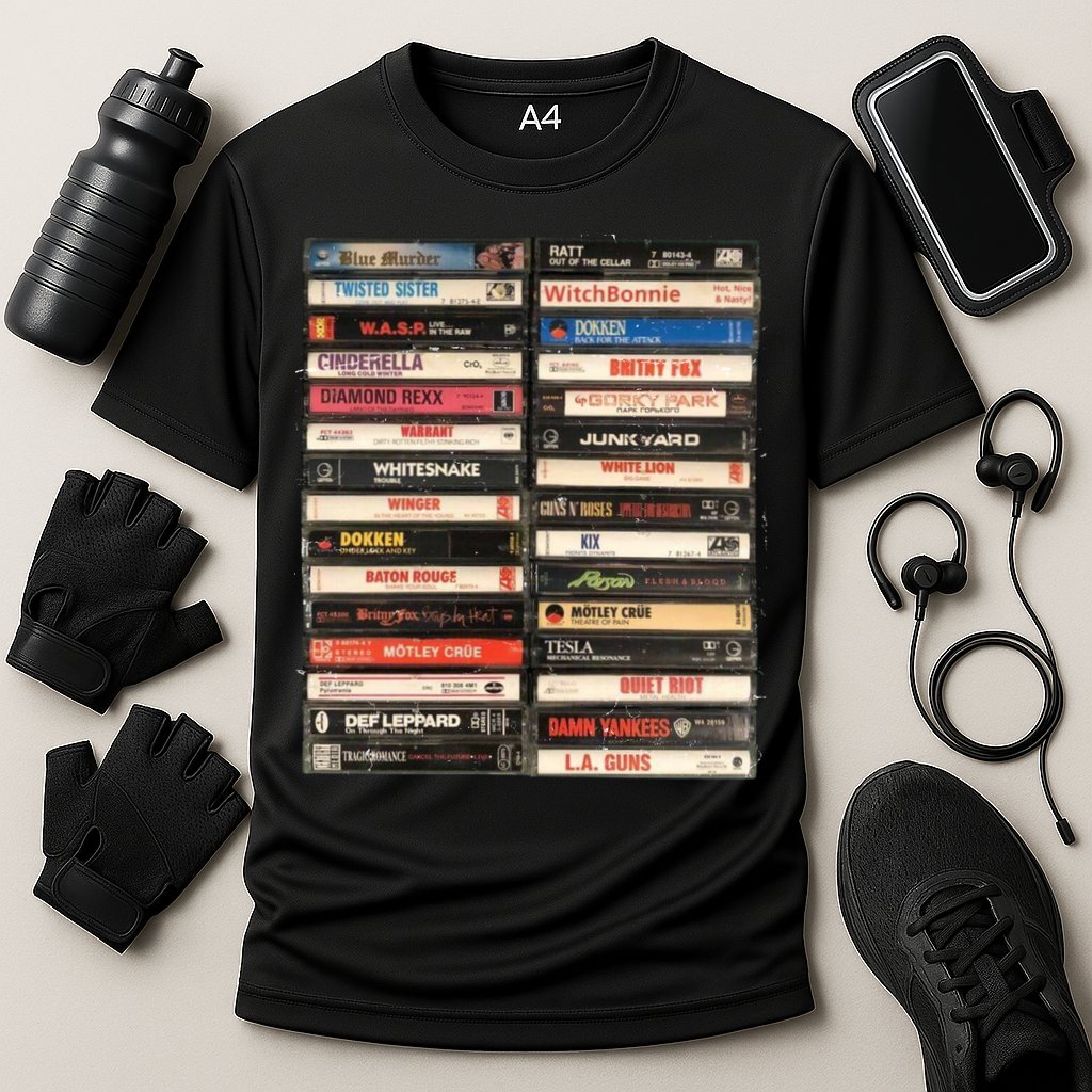 Classic Cassette Tape 1970s 1980s 1990s Cooling Performance Crew T-Shirt