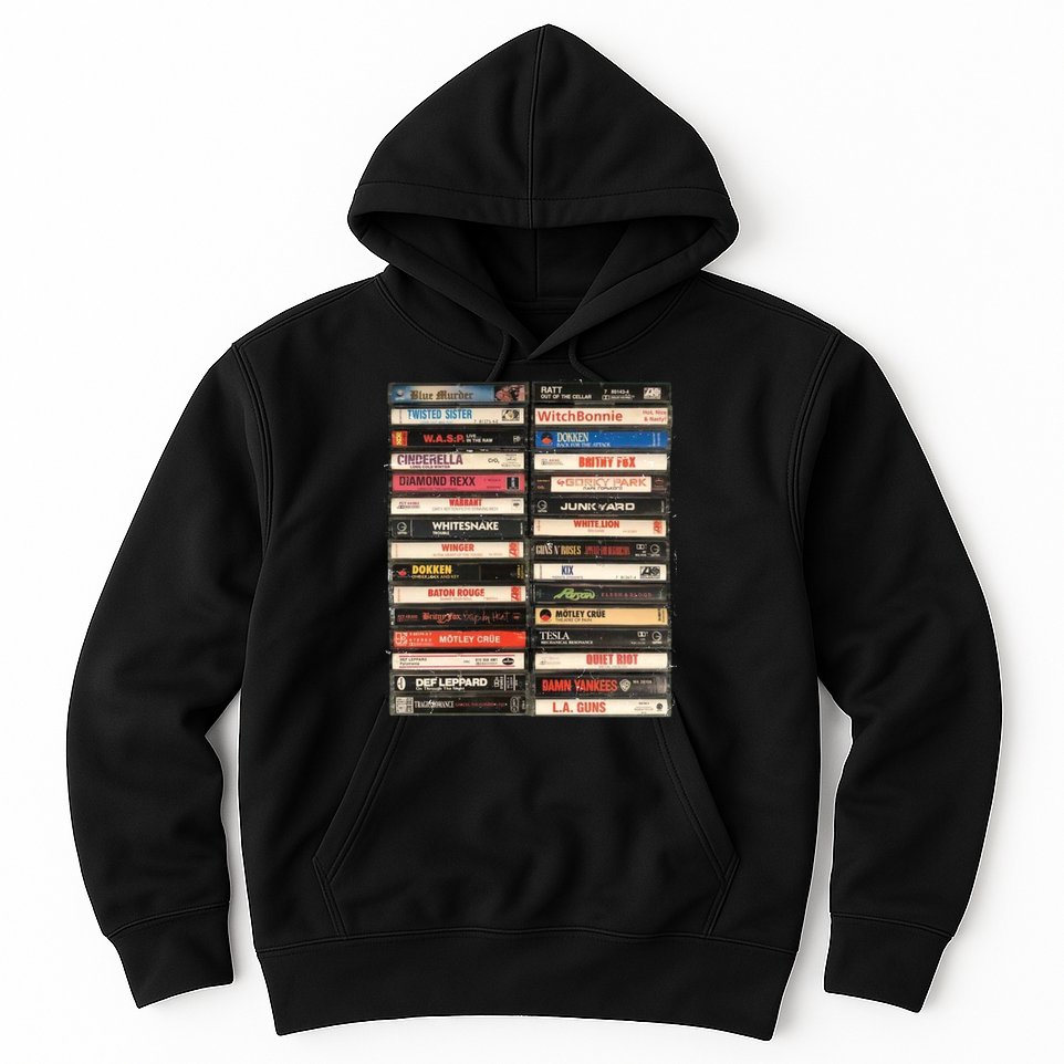 Classic Cassette Tape 1970s 1980s 1990s Hoodie