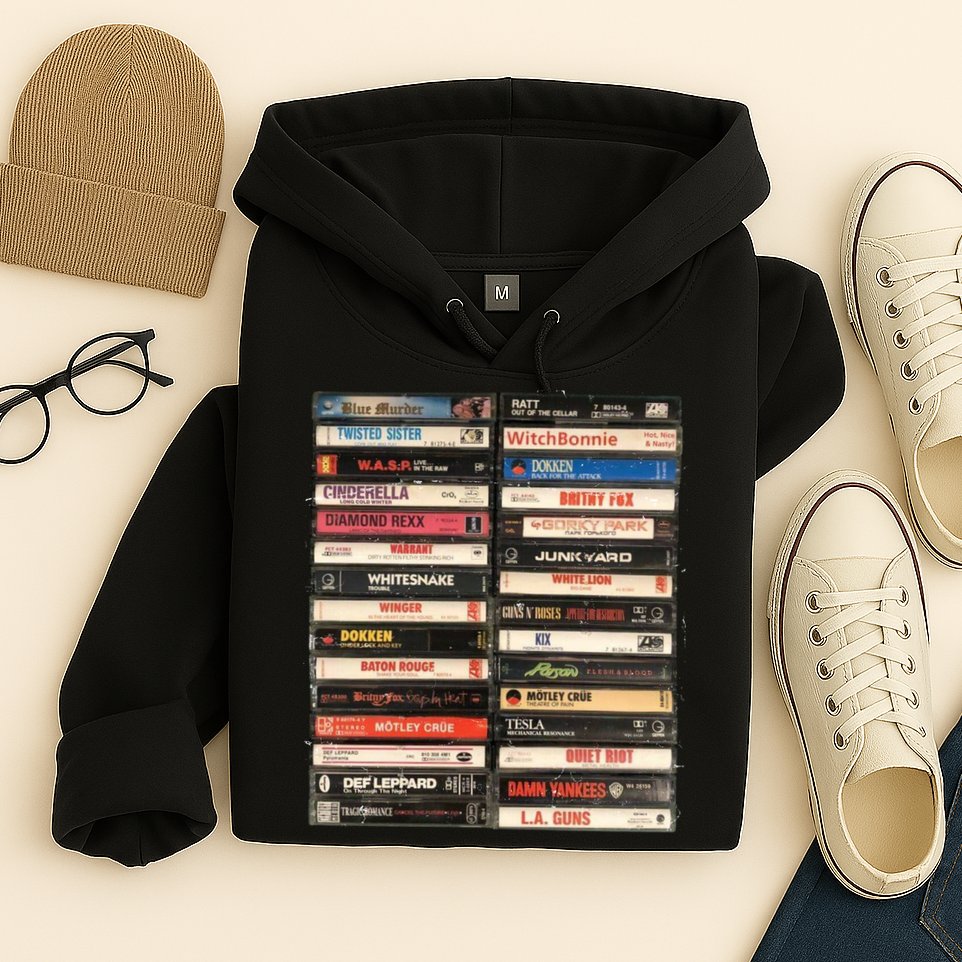 Classic Cassette Tape 1970s 1980s 1990s Hoodie