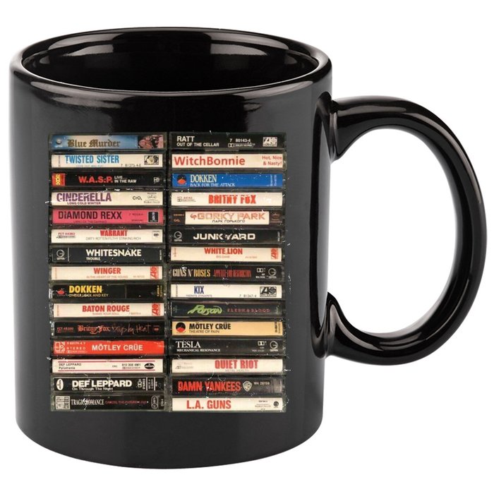 Classic Cassette Tape 1970s 1980s 1990s 11oz C Handle Ceramic Mug