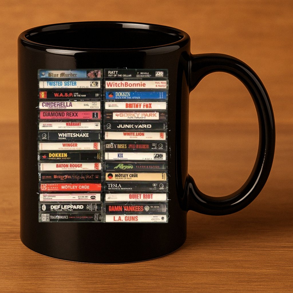 Classic Cassette Tape 1970s 1980s 1990s 11oz C Handle Ceramic Mug