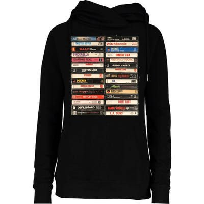 Classic Cassette Tape 1970s 1980s 1990s Womens Funnel Neck Pullover Hood